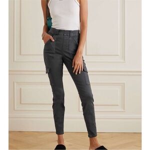 Spanx Stretch Twill Ankle Cargo Pant XS washed black